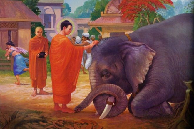 Đức Phật với con voi dữ
